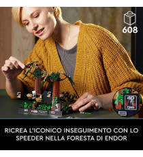 LEGO Star Wars - Diorama Inseguimento con lo speeder su Endor - Lego 75353 Speeder su Endor con Luke Skywalker 608pz Anni 18+ LEGO Star Wars - Diorama Inseguimento con lo speeder su Endor - Lego 75353 Speeder su Endor con Luke Skywalker 608pz Anni 18+