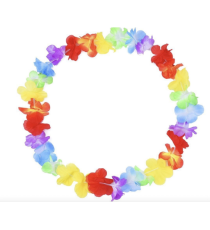 Set da 4pz collana Hawaiana con fiori multicolore - 1pz di collana, 1pz di corona, 2pz di bracciali hawaiani Set da 4pz collana Hawaiana con fiori multicolore - 1pz di collana, 1pz di corona, 2pz di bracciali hawaiani