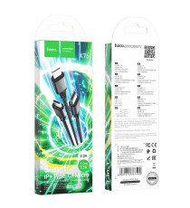 Cavo di ricarica USB-A 3 in 1 nero Hoco X76 x74 connettore Lightning,MicroUSB,USB-C(Type-C) Ricarica veloce 2A Cavo 1mt in nylon Cavo di ricarica USB-A 3 in 1 nero Hoco X76 x74 connettore Lightning,MicroUSB,USB-C(Type-C) Ricarica veloce 2A Cavo 1mt in nylon