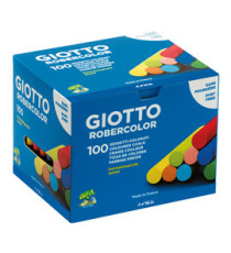 Gessetti Robercolor - lunghezza 80mm con diametro 10mm - colorati - Giotto - Scatola 100 gessetti tondi