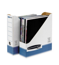 Portariviste Bankers Box System - 7,8 x 31,1 x 25,8 cm - bianco/blu - Fellowes