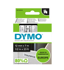 Nastro D1 standard 450130 - 12 mm x 7 mt - PL - nero/bianco - Dymo Nastro D1 standard 450130 - 12 mm x 7 mt - PL - nero/bianco - Dymo