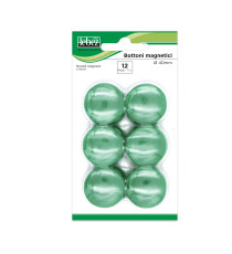 Bottoni magnetici - diametro 4 cm - verde - Lebez - blister 12 pezzi Bottoni magnetici - diametro 4 cm - verde - Lebez - blister 12 pezzi
