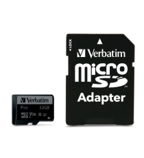Micro Sdhc Pro U3 32GB Verbatim 47041 V30 Classe 10 UHS Speed Class 3 (U3) con adattatore fino a 90 MB/Sec Micro Sdhc Pro U3 32GB Verbatim 47041 V30 Classe 10 UHS Speed Class 3 (U3) con adattatore fino a 90 MB/Sec