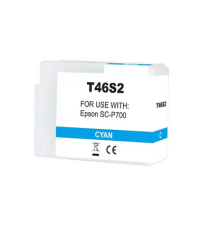Cartuccia T46S2 ciano C13T46S200 ink pigmentato compatibile per Epson SureColor SC-P700,SC-P706 capacità 25ml