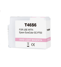 Cartuccia T46S6 light magenta C13T46S600 ink pigmentato compatibile per Epson SureColor SC-P700,SC-P706 capacità 25ml