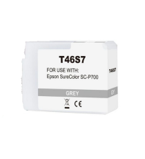 Cartuccia T46S7 grigio C13T46S700 ink pigmentato compatibile per Epson SureColor SC-P700,SC-P706 capacità 25ml