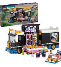Lego Friends - Tour Bus delle pop star - Lego 42619 Autobus Giocattolo e 4 Mini Bamboline 845pz  Anni 8+
