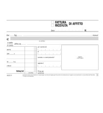 Blocco ricevute/ fatture di affitto - 50/50 copie autoricalcanti - 16,8 x 10 cm - DU1612C0000 - Data Ufficio Blocco ricevute/ fatture di affitto - 50/50 copie autoricalcanti - 16,8 x 10 cm - DU1612C0000 - Data Ufficio