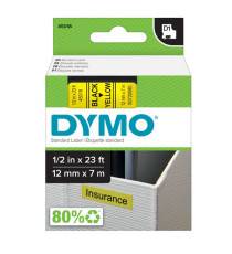 Nastro D1 standard 450180 - 12 mm x 7 mt - PL - nero/giallo - Dymo Nastro D1 standard 450180 - 12 mm x 7 mt - PL - nero/giallo - Dymo