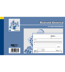 Blocco ricevute generiche - 50 fogli 2 copie autoricaricanti - 9,9 x 17cm - 50 fogli - Edipro Blocco ricevute generiche - 50 fogli 2 copie autoricaricanti - 9,9 x 17cm - 50 fogli - Edipro