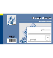 Blocco ricevute generiche - 50 fogli 2 copie autoricaricanti - 9,9 x 17cm - 50 fogli - Edipro Blocco ricevute generiche - 50 fogli 2 copie autoricaricanti - 9,9 x 17cm - 50 fogli - Edipro