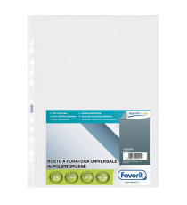 Buste forate Special PP - Superior - liscio - 23x33 cm - trasparente - Favorit - conf. 25 buste Buste forate Special PP - Superior - liscio - 23x33 cm - trasparente - Favorit - conf. 25 buste