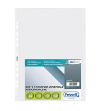 Buste forate Special PP - Superior - liscio - 23x33 cm - trasparente - Favorit - conf. 25 buste Buste forate Special PP - Superior - liscio - 23x33 cm - trasparente - Favorit - conf. 25 buste