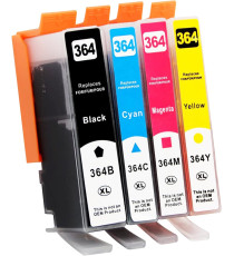 Pack 4 cartucce compatibili HP 364XL BK-C-M-Y N9J74AE N9J73AE  per HP 5380,6380,5460,8550,5324 1pz 364XLBK 1pz 364XLC-M-Y