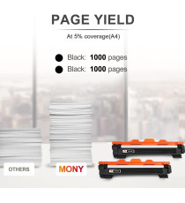 Pack 2 TN1050 toner compatibili per Brother DCP1510 1512 HL1110 1112 MFC1810 N° 2pz TN-1050 capacità 1.000 pagine