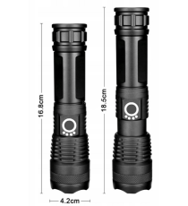 Torcia a LED XHP50 Torcia tattica USB ricaricabile Impermeabile da Campeggio in alluminio - 1500lm - illuminazione fino a 300mt Torcia a LED XHP50 Torcia tattica USB ricaricabile Impermeabile da Campeggio in alluminio - 1500lm - illuminazione fino a 300mt