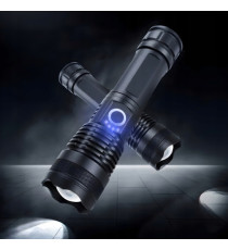 Torcia a LED XHP50 Torcia tattica USB ricaricabile Impermeabile da Campeggio in alluminio - 1500lm - illuminazione fino a 300mt Torcia a LED XHP50 Torcia tattica USB ricaricabile Impermeabile da Campeggio in alluminio - 1500lm - illuminazione fino a 300mt