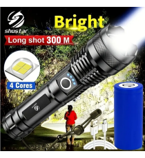 Torcia a LED XHP50 Torcia tattica USB ricaricabile Impermeabile da Campeggio in alluminio - 1500lm - illuminazione fino a 300mt Torcia a LED XHP50 Torcia tattica USB ricaricabile Impermeabile da Campeggio in alluminio - 1500lm - illuminazione fino a 300mt