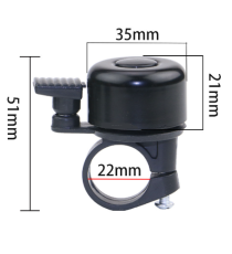 Campanello bici in lega di alluminio colore nero - misura 51mmx35mmx21mm - peso 18gr Campanello bici in lega di alluminio colore nero - misura 51mmx35mmx21mm - peso 18gr