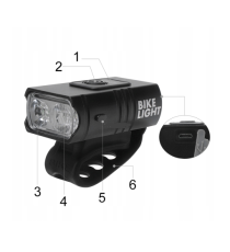 Luci bicicletta LED 1600 lumens anteriore e posteriore - Ricaricabili USB - Lega di Alluminio - Doppia batteria al litio 18650 Luci bicicletta LED 1600 lumens anteriore e posteriore - Ricaricabili USB - Lega di Alluminio - Doppia batteria al litio 18650