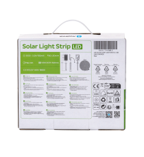 Striscia led solare 3mt + 2mt cavo RGB 30W 300lumen IP65 da esterno - 30 LEDs/m 505 (3.2V/150mA) durata max. 14h