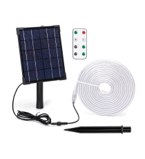 Striscia led solare 5mt + 2mt cavo RGB 50W 500lumen IP65 da esterno - 30 LEDs/m 505 (3.2V/150mA) durata max. 14h