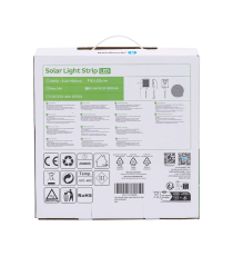 Striscia led solare 5mt + 2mt cavo RGB 50W 500lumen IP65 da esterno - 30 LEDs/m 505 (3.2V/150mA) durata max. 14h