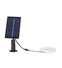 Striscia led solare 5mt + 2mt cavo 6500K Luce fredda 50W 500lumen IP65 da esterno - 60 LEDs/m 2835 (3.2V/150mA) durata max. 14h