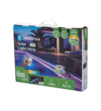 Striscia led solare 10mt + 2mt cavo 2700K Luce calda 100W 1000lumen IP65 da esterno - 60 LEDs/m 2835 (3.2V/60mA) durata max. 14h