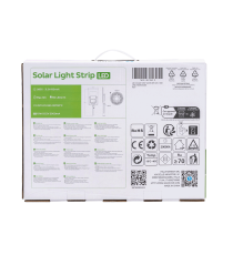 Striscia led solare 20mt + 2mt cavo 2700K Luce calda 200W 2000lumen IP65 da esterno - 60 LEDs/m 2835 (3.2V/60mA) durata max. 14h