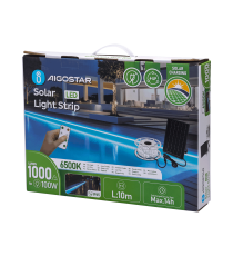 Striscia led solare 20mt + 2mt cavo 6500K Luce fredda 200W 2000lumen IP65 da esterno - 60 LEDs/m 2835 (3.2V/60mA) durata max.14h