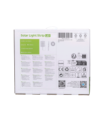 Striscia led solare 20mt + 2mt cavo RGB multicolor 200W 2000lumen IP65 da esterno - 30 LEDs/m 5050 (3.2V/150mA) durata max.14h