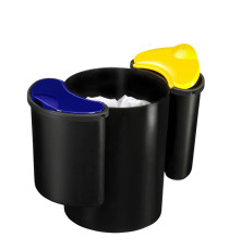 Cestino raccolta differenziata 516 - altezza 33,7 cm - diametro 26 cm -  nero/giallo/blu - Cep Cestino raccolta differenziata 516 - altezza 33,7 cm - diametro 26 cm -  nero/giallo/blu - Cep