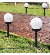 Kit 3pz lampada solare da giardino Sfera solare LED bianca misura D10cm*H36cm - IP65 - con pannello solare durata min. 8h Kit 3pz lampada solare da giardino Sfera solare LED bianca misura D10cm*H36cm - IP65 - con pannello solare durata min. 8h