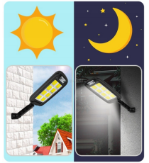 Lampione solare 120 LED COB con sensore di movimento e crepuscolare,IP65,equivale a 300w - 3 programmi illuminazione Lampione solare 120 LED COB con sensore di movimento e crepuscolare,IP65,equivale a 300w - 3 programmi illuminazione