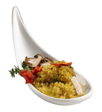 Ciotola a cucchiaio fingerfood - 14,5 x 4,5 x 1,5 cm - melamina - bianco - Leone Ciotola a cucchiaio fingerfood - 14,5 x 4,5 x 1,5 cm - melamina - bianco - Leone