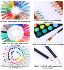 Set artistico per bambini con valigia 145pz Stationery set unicorno blu,pastelli,pennarelli,acquerelli,acrilici,pennelli e altro Set artistico per bambini con valigia 145pz Stationery set unicorno blu,pastelli,pennarelli,acquerelli,acrilici,pennelli e altro