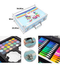 Set artistico per bambini con valigia 145pz Stationery set unicorno rosa,pastelli,pennarelli,acquerelli,acrilici,pennelli e altr Set artistico per bambini con valigia 145pz Stationery set unicorno rosa,pastelli,pennarelli,acquerelli,acrilici,pennelli e altr