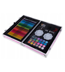 Set artistico per bambini con valigia 145pz Stationery set unicorno rosa,pastelli,pennarelli,acquerelli,acrilici,pennelli e altr Set artistico per bambini con valigia 145pz Stationery set unicorno rosa,pastelli,pennarelli,acquerelli,acrilici,pennelli e altr