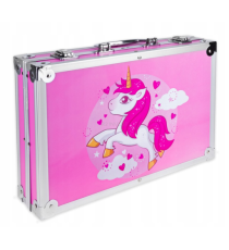 Set artistico per bambini con valigia 145pz Stationery set unicorno rosa,pastelli,pennarelli,acquerelli,acrilici,pennelli e altr Set artistico per bambini con valigia 145pz Stationery set unicorno rosa,pastelli,pennarelli,acquerelli,acrilici,pennelli e altr