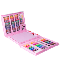 Set artistico per bambini 208pz Stationery set pink,pastelli,pennarelli,acquerelli,colla,pennelli,matite,gomme,fogli e altro Set artistico per bambini 208pz Stationery set pink,pastelli,pennarelli,acquerelli,colla,pennelli,matite,gomme,fogli e altro