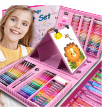 Set artistico per bambini 208pz Stationery set pink,pastelli,pennarelli,acquerelli,colla,pennelli,matite,gomme,fogli e altro Set artistico per bambini 208pz Stationery set pink,pastelli,pennarelli,acquerelli,colla,pennelli,matite,gomme,fogli e altro