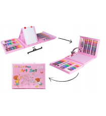 Set artistico per bambini 208pz Stationery set pink,pastelli,pennarelli,acquerelli,colla,pennelli,matite,gomme,fogli e altro Set artistico per bambini 208pz Stationery set pink,pastelli,pennarelli,acquerelli,colla,pennelli,matite,gomme,fogli e altro
