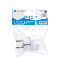 Adattatore rotondo a 1 via 16A bianco con spina 16A 250V, presa 16A 250V~ 1-WAY P17/11 max 1500W Adattatore rotondo a 1 via 16A bianco con spina 16A 250V, presa 16A 250V~ 1-WAY P17/11 max 1500W