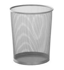 Cestino gettacarte - tondo - metallo traforato - grigio argento - Perfetto