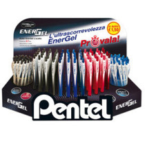 Roller Energel Slim - punta 0,7 mm - 3 colori assortiti (blu/nero/rosso - Pentel - expo 120 pezzi Roller Energel Slim - punta 0,7 mm - 3 colori assortiti (blu/nero/rosso - Pentel - expo 120 pezzi