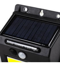 Applique LED COB solare con sensore di movimento nera 1.1W 130lumen 6500K Luce fredda IP65 lampada L96xW124xH48mm
