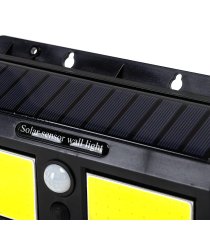 Applique LED COB solare con sensore di movimento nera 1.5W 200lumen 6500K Luce fredda IP65 lampada L192xW43xH115mm