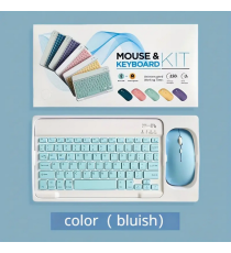 Set mini tastiera con mouse Bluetooth wireless blu, ricaricabile - Design compatto e portatile - tasto on-off luci - fino a 10mt Set mini tastiera con mouse Bluetooth wireless blu, ricaricabile - Design compatto e portatile - tasto on-off luci - fino a 10mt